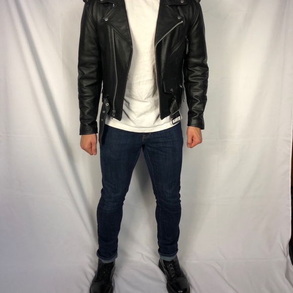 First genuine leather biker jacket. black, size 36 - Picture 7 of 8